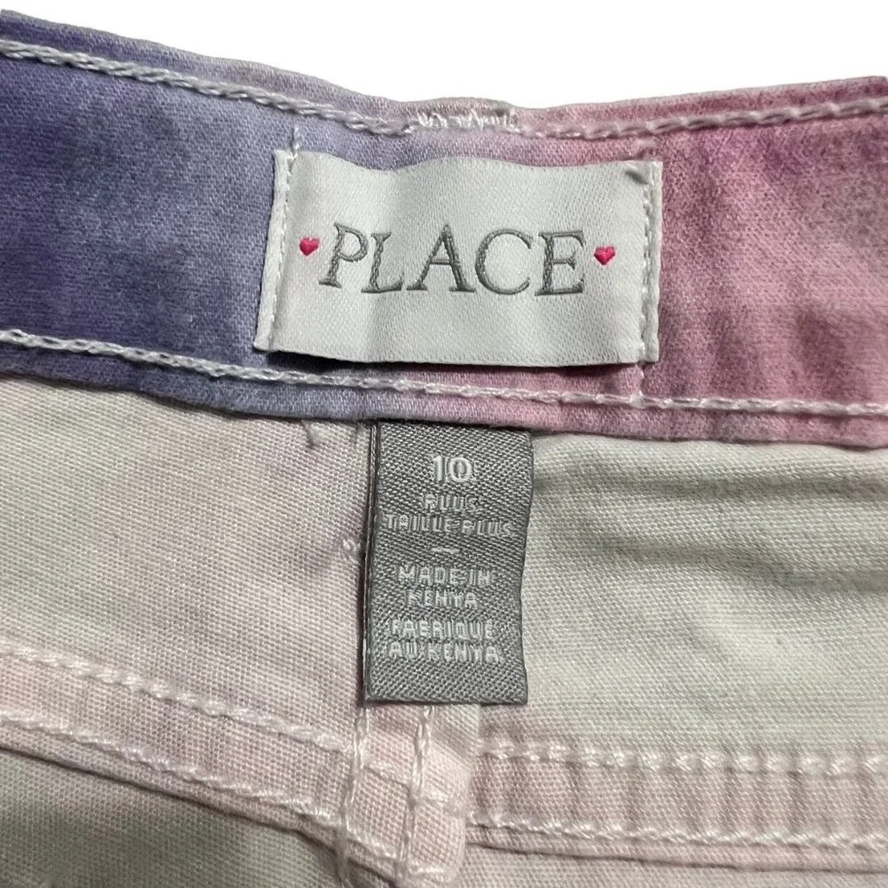 NEW Children's Place 10 Plus Tie Dye Denim Bermuda Shorts